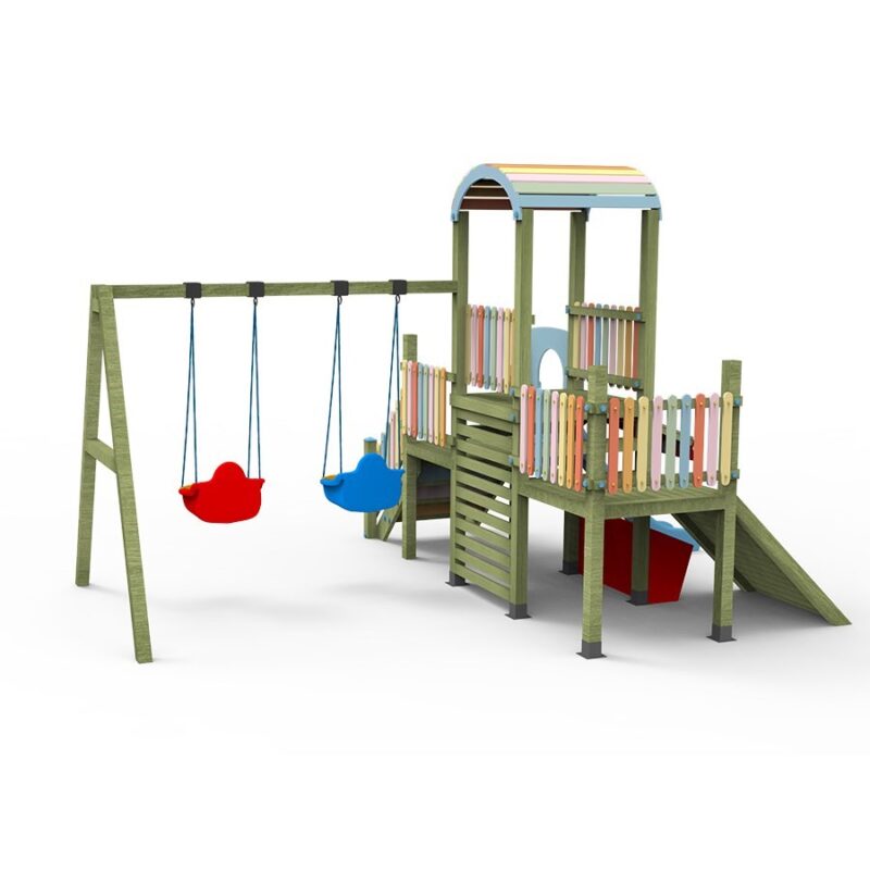 Ahşap oyun parkı tırmanmalı