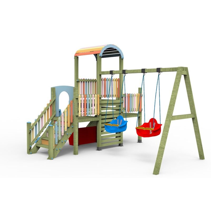 Ahşap oyun parkı tırmanmalı