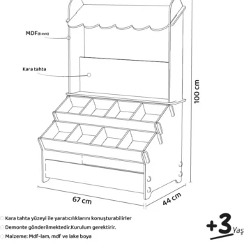 Ahşap oyuncak manav reyonu