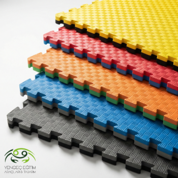 Tatami minder 100x100 2,6 cm çift renkli modeller - 4 renk kombinasyonu üstten görünüm