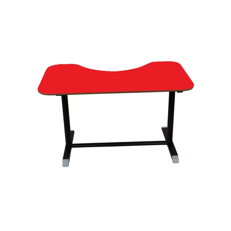 Fasulye Masa Metal Ayaklı Ahşap Kırmızı