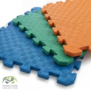 Tatami minder 100x100 1,3 cm renkli EVA köpük puzzle zemin kaplaması üstten görünüm