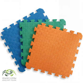 EVA zemin kaplama tatami minder 100x100 cm renk çeşitleri ve puzzle birleşim detayı