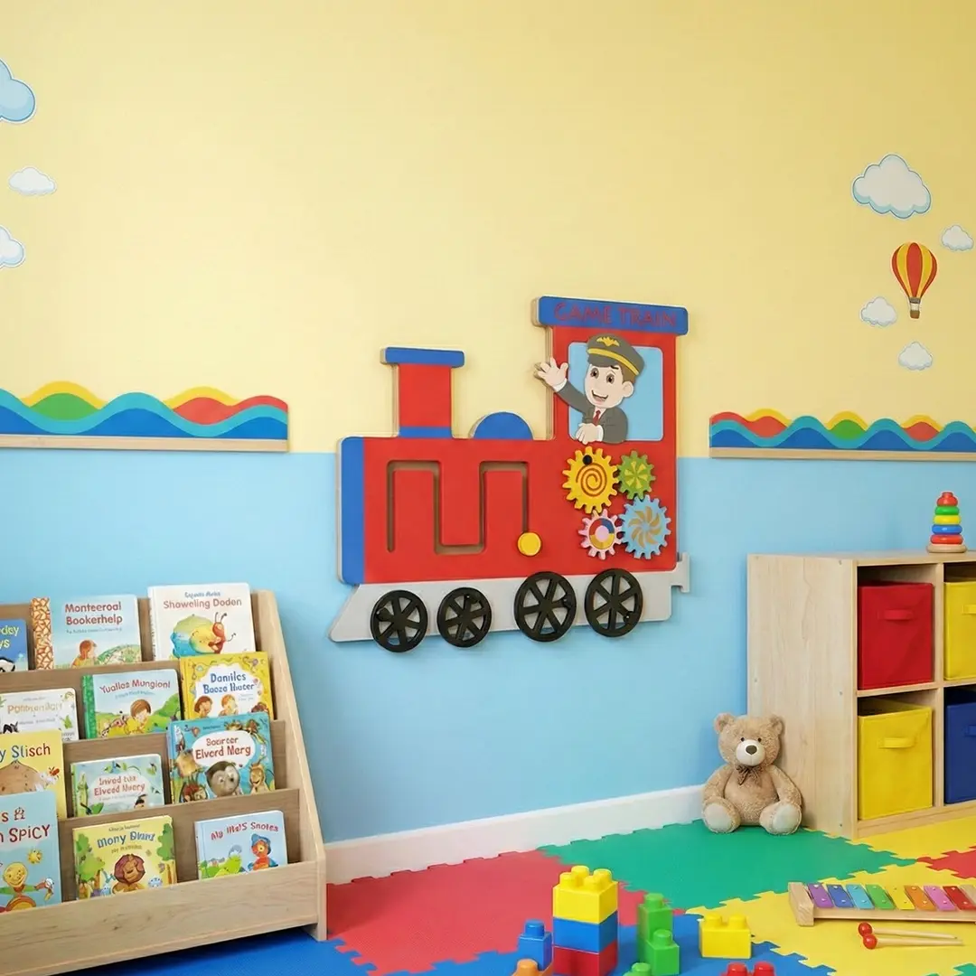 Lokomotif Tren Duvar Oyunu: Eğlenceli ve Eğitici Duvar Paneli - Görsel 2